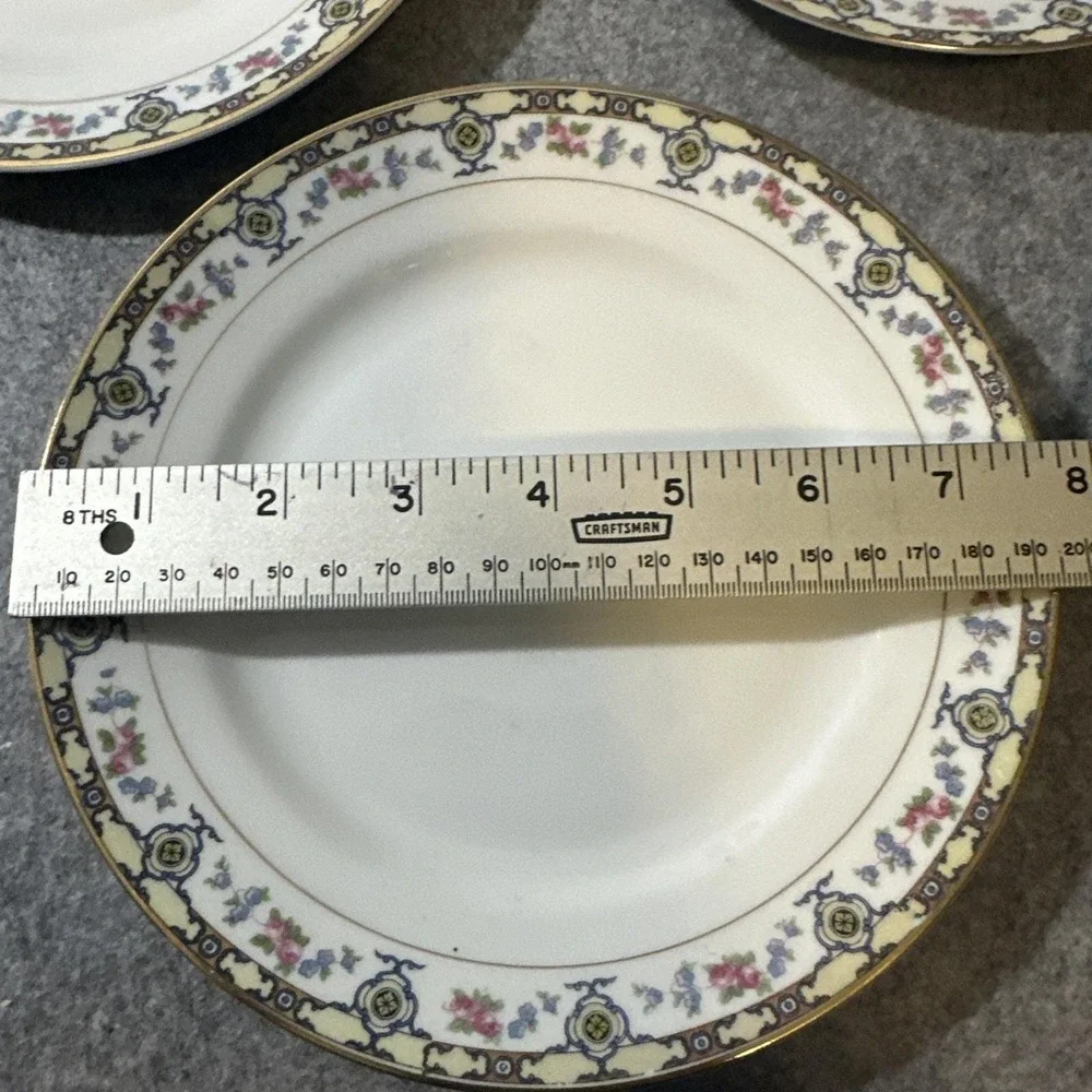 Noritake Nippon Bellefonte Pattern Salad Plates Japan Set of 7 Vintage 1920